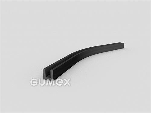 Gumový profil tvaru "U", 10x10/5mm, 2-prúd, 70°ShA, EPDM, -40°C/+100°C, čierny